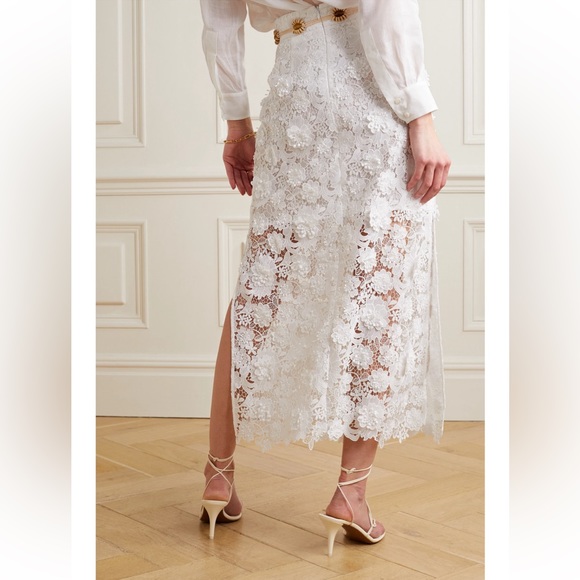 Zimmermann Raie Floral Lace Maxi Skirt Size 1 - Picture 9 of 15